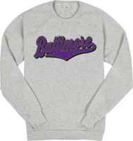 Where I'm From Adult Baltimore City Script Grey Fleece Crewneck Sweater