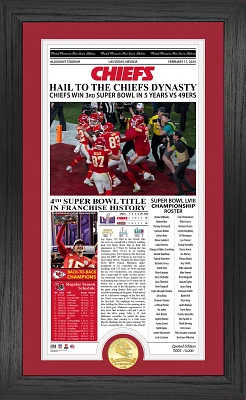 Highland Mint Super Bowl LVIII Champions Kansas City Chiefs Front Page Cover Bronze Coin Photo Mint