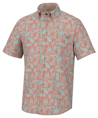 HUK Men's Tiki Beach Kona Button-Down Shirt