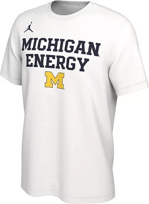 Jordan Men's Michigan Wolverines White Dri-FIT 'Energy' Bench T-Shirt