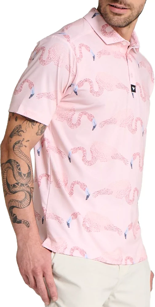 Bad Birdie Men's Flamingo Golf Polo