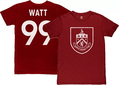 1863 FC Adult Burnley J.J. Watt #99 Logo Maroon T-Shirt
