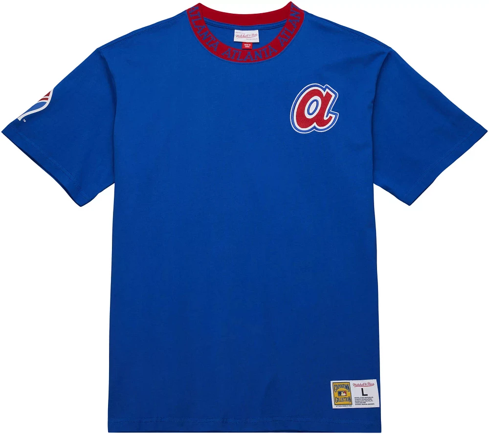 Mitchell & Ness Men's Atlanta Braves Royal Jacquard Ringer T-Shirt