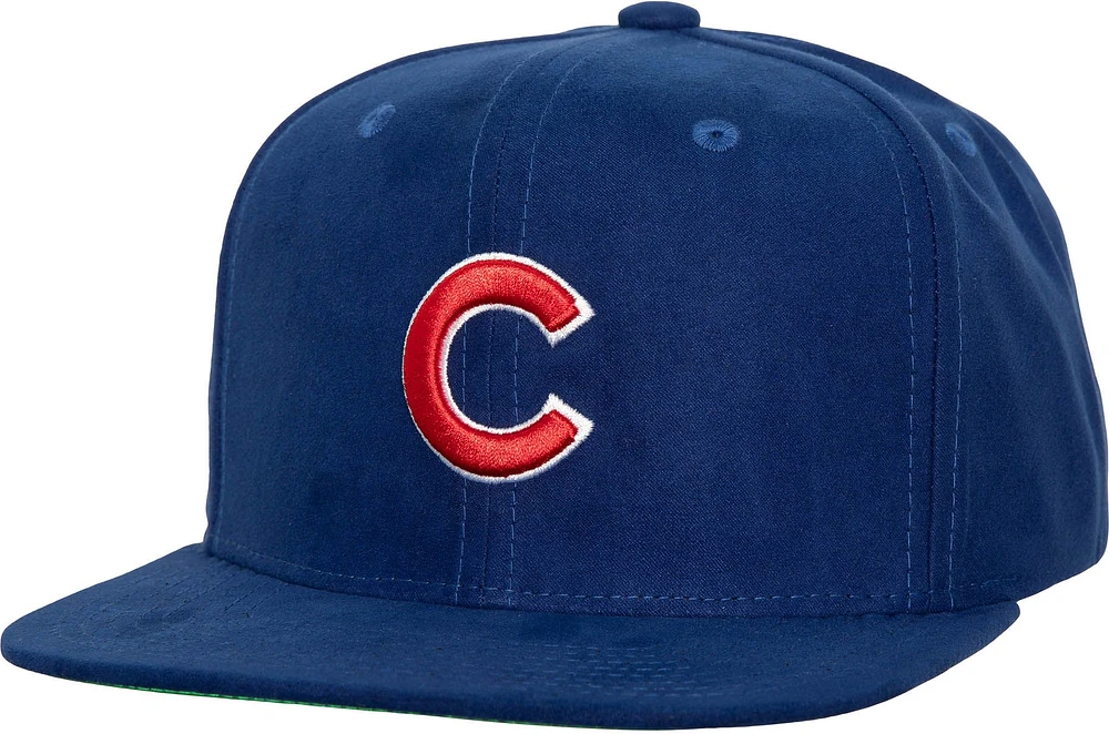 Mitchell & Ness Men's Chicago Cubs Blue Sweet Suede Snapback Hat