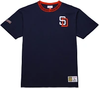 Mitchell & Ness Men's San Diego Padres Navy Jacquard Ringer T-Shirt