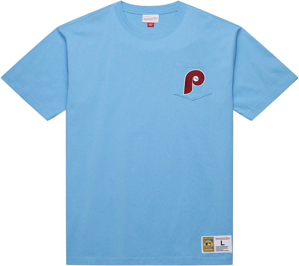 Mitchell & Ness Men's Philadelphia Phillies Blue Premium Pocket T-Shirt