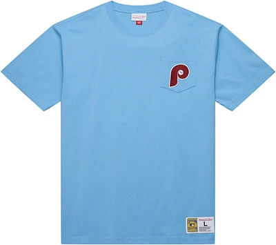 Mitchell & Ness Men's Philadelphia Phillies Blue Premium Pocket T-Shirt