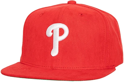 Mitchell & Ness Men's Philadelphia Phillies Red Sweet Suede Snapback Hat