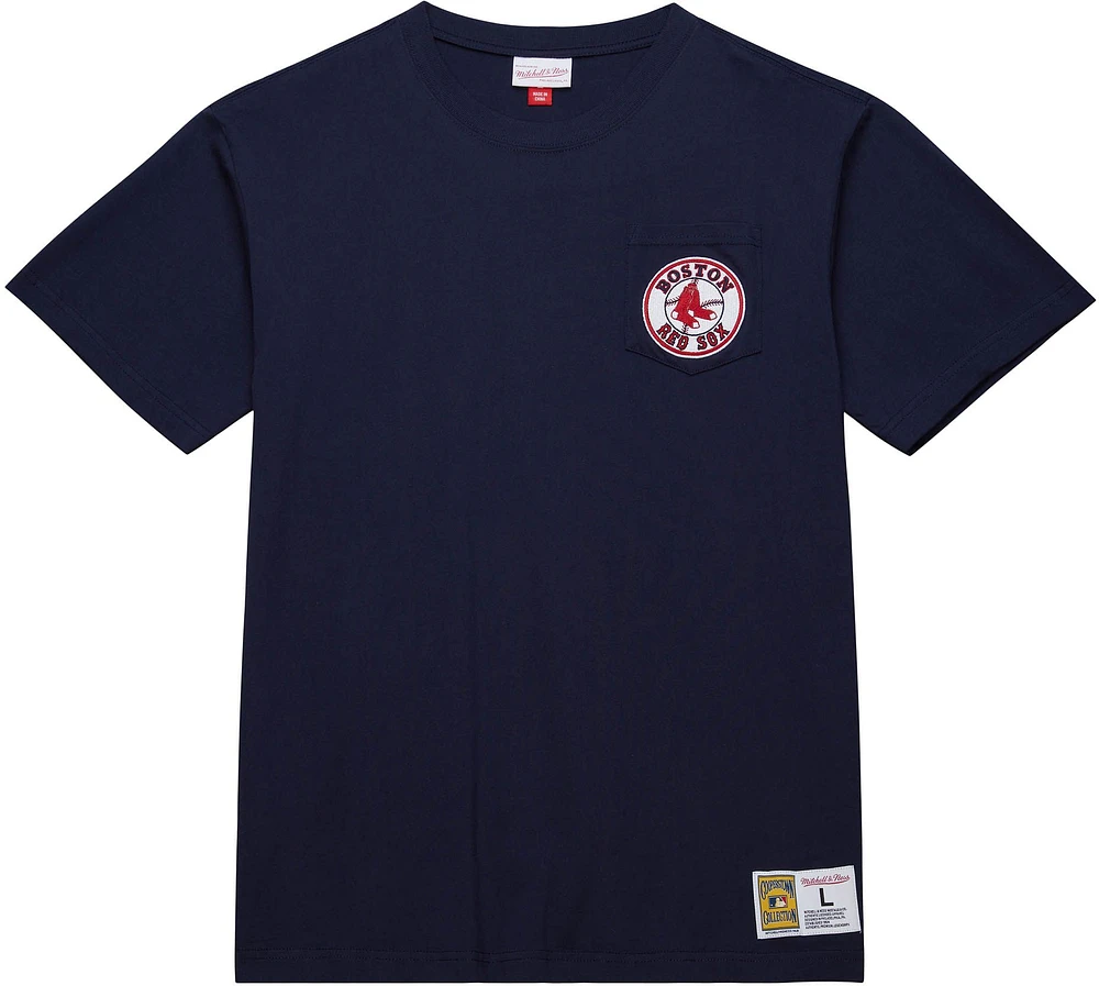 Mitchell & Ness Men's Boston Red Sox Navy Premium Pocket T-Shirt