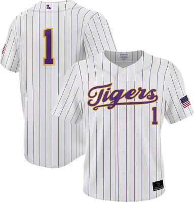 Prosphere Youth LSU Tigers #1 White Full Button Replica Baseball Jersey