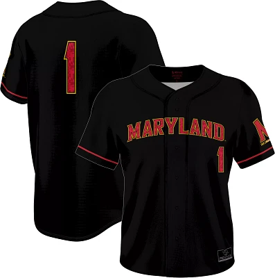Prosphere Men's Maryland Terrapins #1 Black Full Button Alternate Baseball Jersey