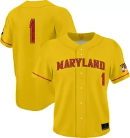 Prosphere Men's Maryland Terrapins #1 Gold Full Button Alternate Baseball Jersey