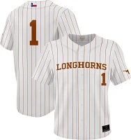 Prosphere Men's Texas Longhorns #1 White Full Button Replica Baseball Jersey