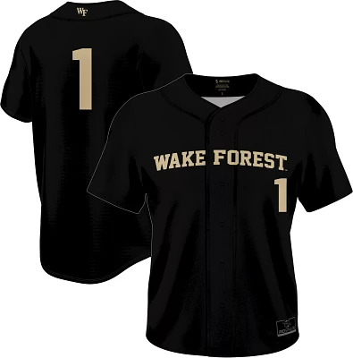 Prosphere Men's Wake Forest Demon Deacons #1 Full Button Alternate Baseball Jersey