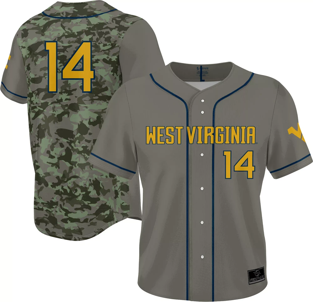 Prosphere Men's West Virginia Mountaineers #1 Camo Full Sublimated Alternate Baseball Jersey