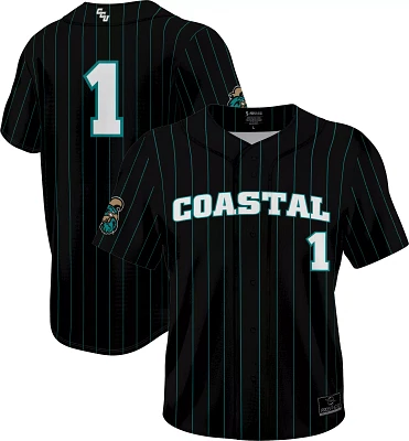 Prosphere Youth Coastal Carolina Chanticleers #1 Black Full Button Replica Baseball Jersey
