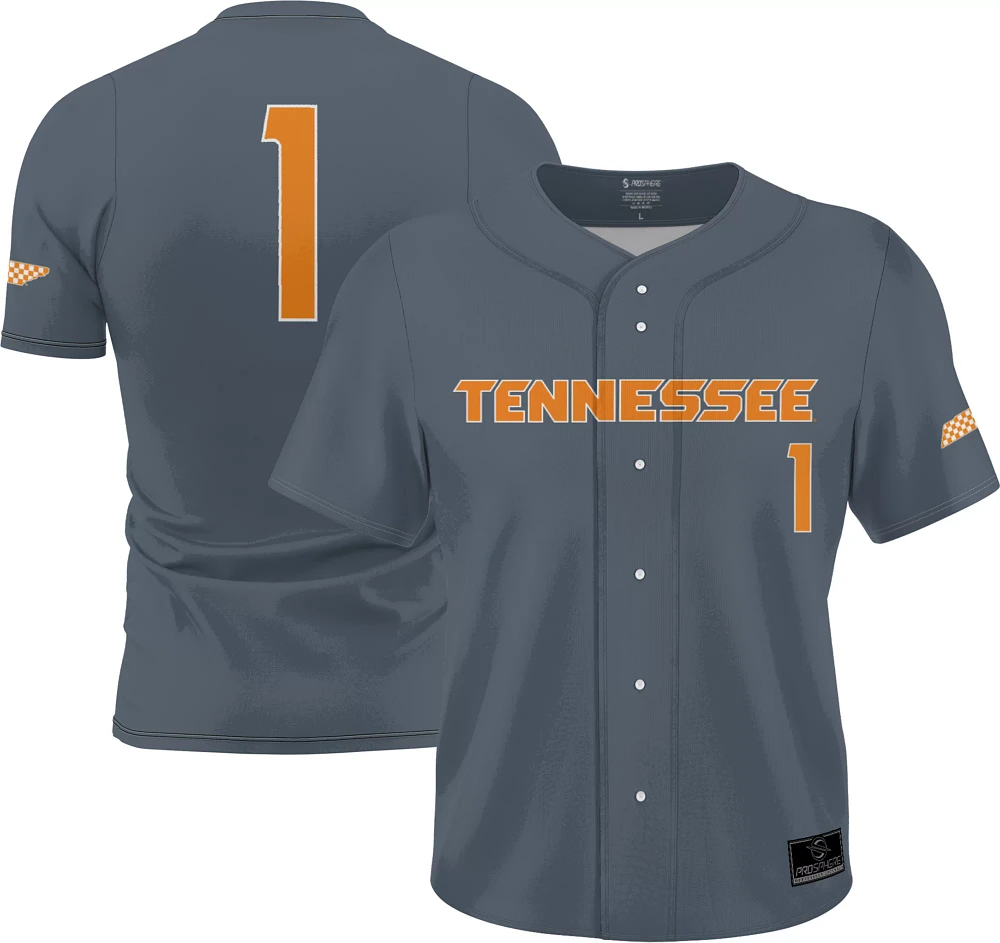 Prosphere Youth Tennessee Volunteers #1 Grey Full Button Alternate Baseball Jersey