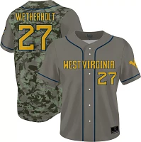 Prosphere Youth West Virginia Mountaineers #27 Camo J.J. Wetherholt Full Button Replica Baseball Jersey