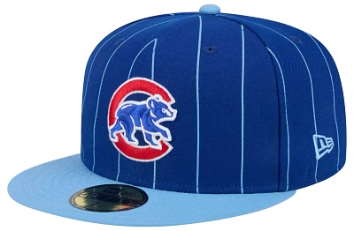 New Era Adult Chicago Cubs Blue Throwback 59Fifty Fitted Hat