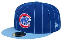 New Era Adult Chicago Cubs Blue Throwback 59Fifty Fitted Hat