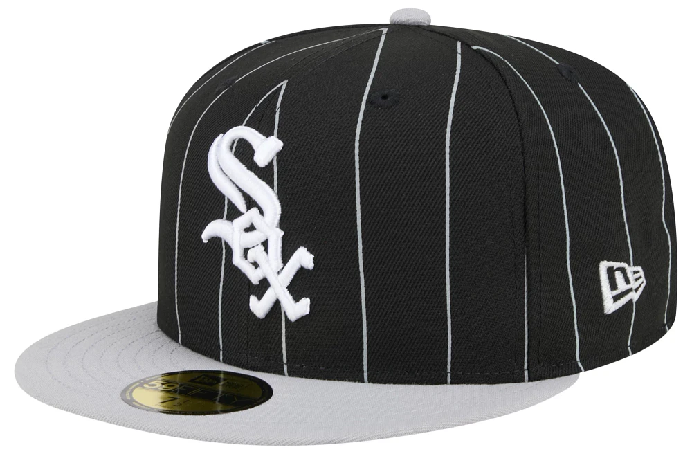 New Era Adult Chicago White Sox Black Throwback 59Fifty Fitted Hat