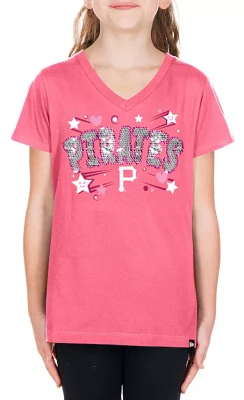 New Era Girls' Pittsburgh Pirates Pink V-Neck T-Shirt