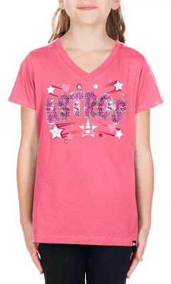 New Era Girls' Houston Astros Pink V-Neck T-Shirt