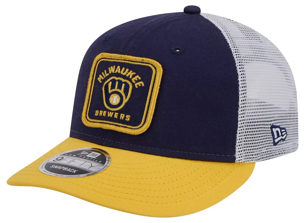 New Era Men's Milwaukee Brewers Navy Squared Low Profile 59Fifty Fitted Hat