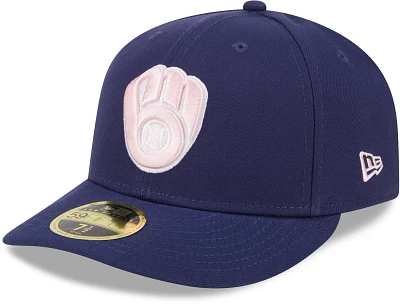 New Era Adult Milwaukee Brewers Mother's Day 2024 Navy Low Profile 59Fifty Fitted Hat