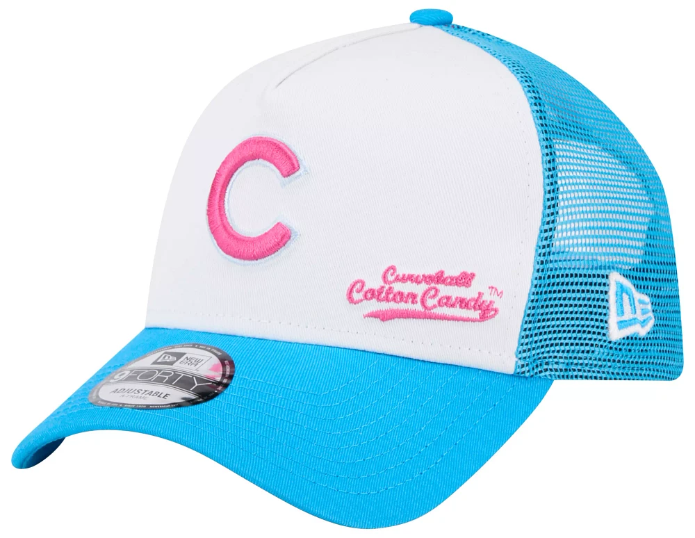 New Era Men's Chicago Cubs Big League Chew Curveball Cotton Candy White A-Frame 9Forty Adjustable Hat