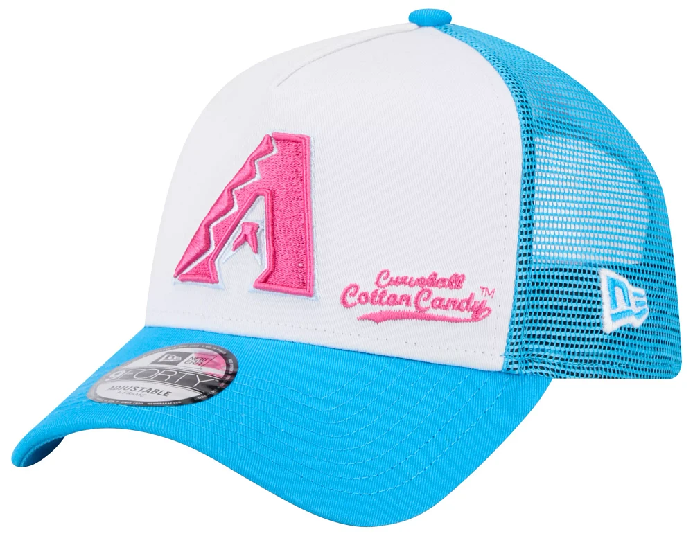 New Era Men's Arizona Diamondbacks Big League Chew Curveball Cotton Candy White A-Frame 9Forty Adjustable Hat