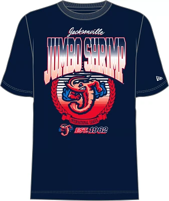 New Era Men's Jacksonville Jumbo Shrimp Navy Logo T-Shirt