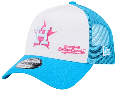 New Era Men's Houston Astros Big League Chew Curveball Cotton Candy White A-Frame 9Forty Adjustable Hat