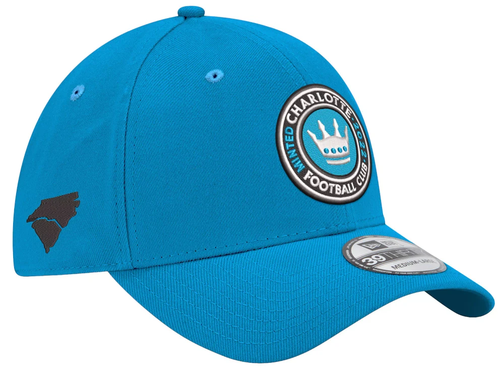 New Era Adult Charlotte FC 2024 39Thirty Jersey Hook Blue Stretch Hat