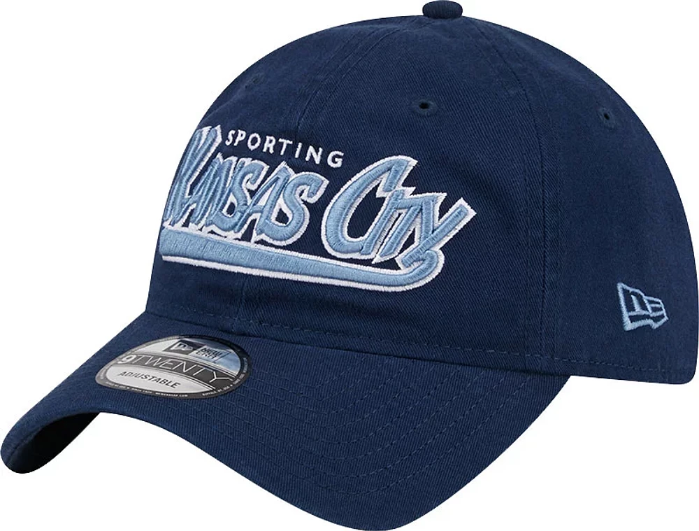 New Era Adult Sporting Kansas City 9Twenty Throwback Navy Adjustable Hat