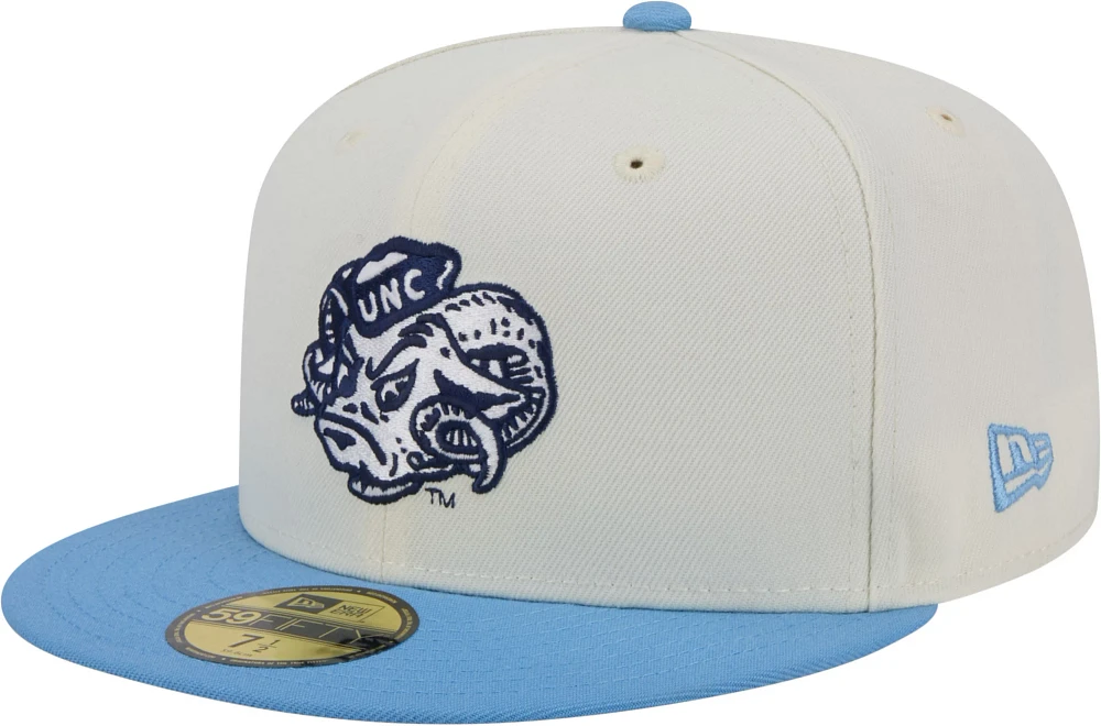 New Era Men's North Carolina Tar Heels White 59Fifty Fitted Hat