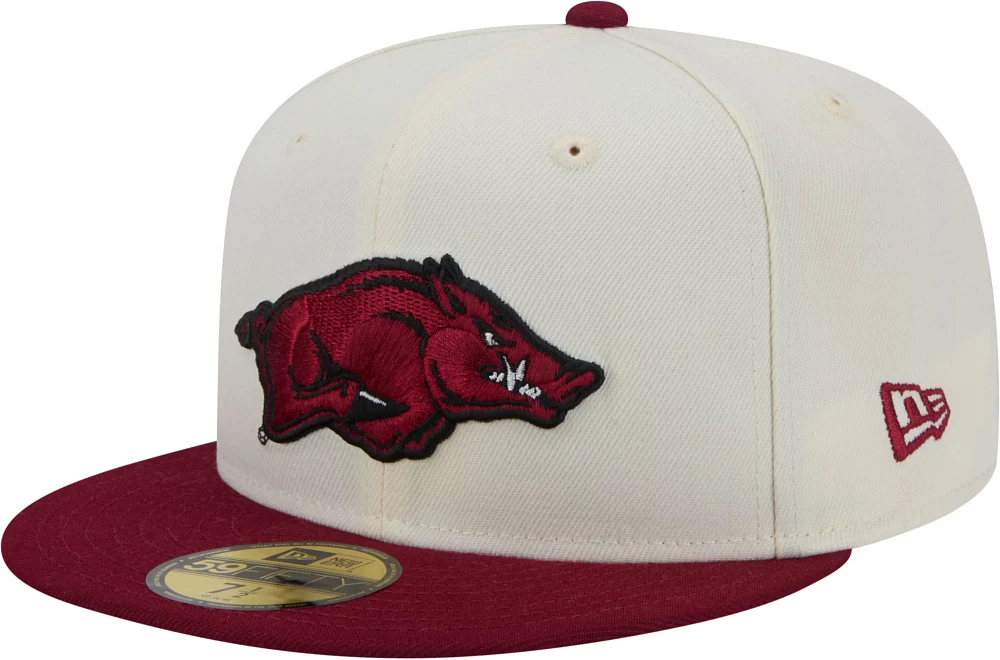 New Era Men's Arkansas Razorbacks White 59Fifty Fitted Hat