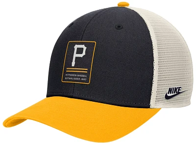 Nike Adult Pittsburgh Pirates Black Cooperstown Rewind Adjustable Trucker Hat