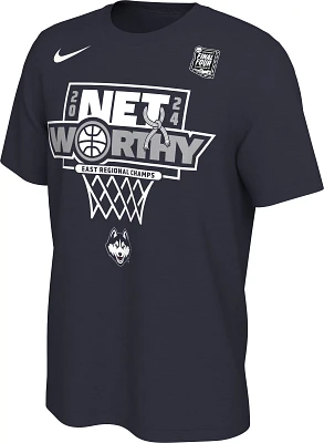 Nike Adult UConn Huskies Navy 2024 NCAA Men's Basketball Regional Champs Final Four Bound Locker Room T-Shirt