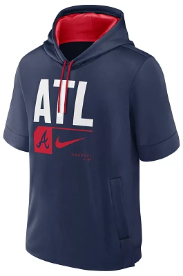 Nike Men's Atlanta Braves Navy Lockup Short Sleeve Hoodie