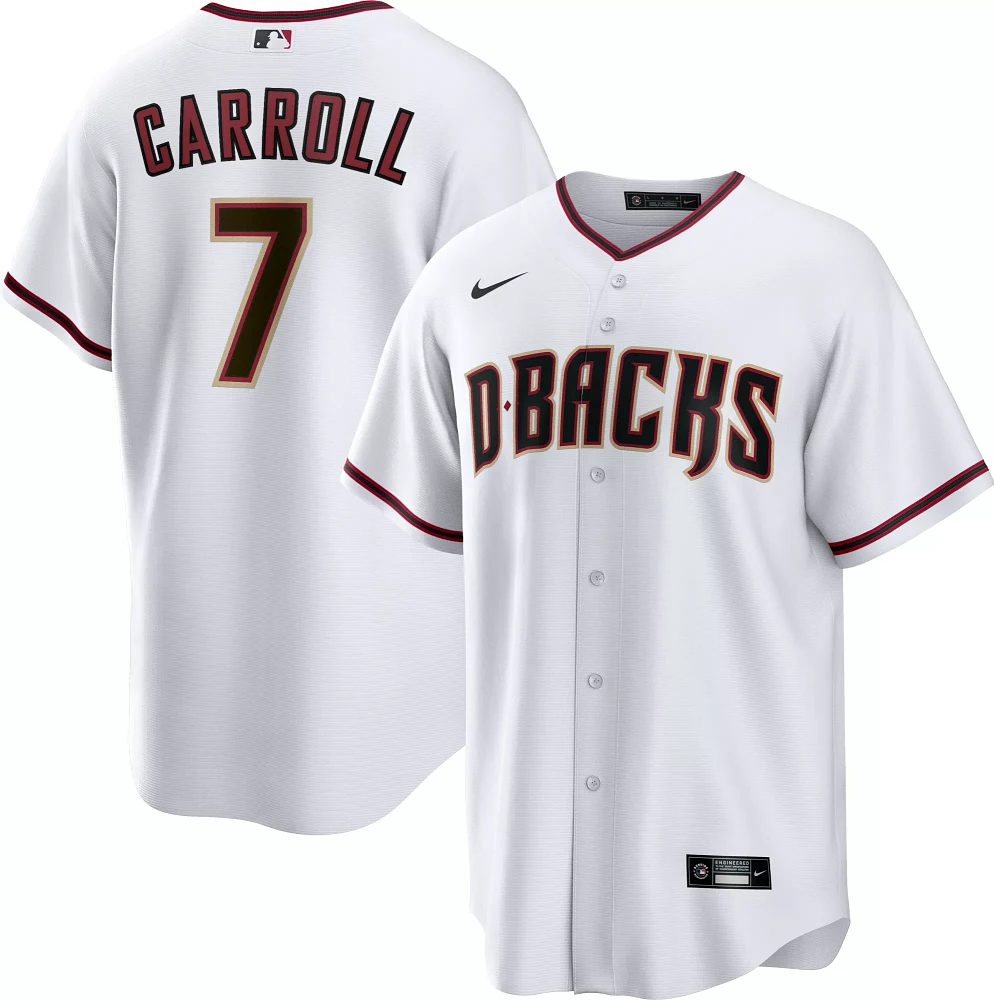 Nike Men's Replica Arizona Diamondbacks Corbin Carroll #7 White Home Cool Base Jersey