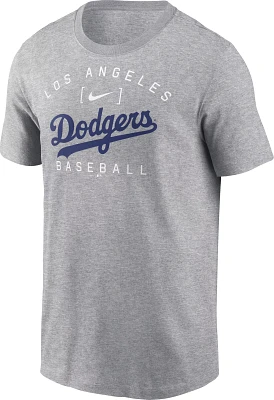 Nike Men's Los Angeles Dodgers Gray Home Team Arch T-Shirt