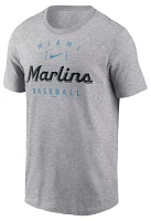 Nike Men's Miami Marlins Gray Home Team Arch T-Shirt