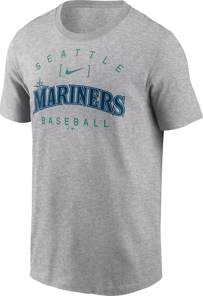 Nike Men's Seattle Mariners Gray Home Team Arch T-Shirt