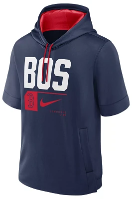 Nike Men's Boston Red Sox Navy Lockup Short Sleeve Hoodie