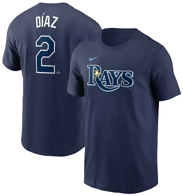 Nike Men's Tampa Bay Rays Yandy Díaz #2 Navy T-Shirt