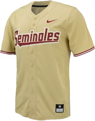 Nike Men's Florida State Seminoles Gold Full Button Replica Baseball Jersey