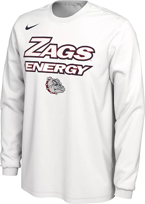 Nike Men's Gonzaga Bulldogs White Dri-FIT 'Energy' Bench Long Sleeve T-Shirt