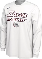 Nike Men's Gonzaga Bulldogs White Dri-FIT 'Energy' Bench Long Sleeve T-Shirt