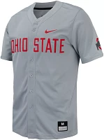 Nike Men's Ohio State Buckeyes Gray Full Button Replica Baseball Jersey